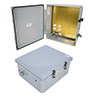 14x12x06 Polycarbonate Weatherproof NEMA 4X Enclosure, 120VAC Mount Plate Dark Gray的图片