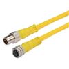Brad® Nano-Change® M8线缆，3针，IP68级，公头/母头，24AWG，PVC，黄，2米的图片