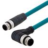 Category 5e M12 4 Position D code Double Shielded  Industrial Cable, Right Angle M12 M / M12 M, 15.0的图片