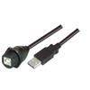 USB2.0 线缆 , 防水面板安装 B 型母头 / A 型公头 , 3.0m, 黑色的图片